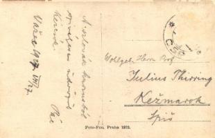 1927 Vázsec, Liptóvázsec, Vágfalva, Vazec; Ev. kostol a fara / Evangélikus templom és plébánia / Lut...