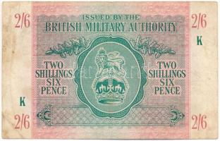 Nagy-Britannia / Brit katonai kiadás DN (1942-1943) 2Sh/6p "K" T:F folt Great Britain / British Military Authority ND (1942-1943) 2 Shillings-6 Pence "K" C:F spot Krause P#M3