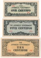 Fülöp-szigetek / Japán megszállás DN (1942) 1c + 5c + 10c T:AU-F Philippines / Japanese Occupation ND (1942) 1 Centavo + 5 Centavos + 10 Centavos C:AU-F Krause P#102-104