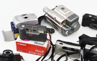 16 darabos érdekes fényképezőgép tétel, közte Edixa Flash 100, Hanimex 110IF, Charman M-102, Porst 1...