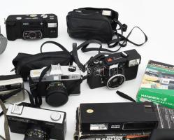 16 darabos érdekes fényképezőgép tétel, közte Edixa Flash 100, Hanimex 110IF, Charman M-102, Porst 1...
