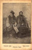 1915 Polnische Typen / Typy polskie / Polish folklore. M. L. Richner (Lódz) + Vöröskereszt egylet Betegnyugvó állomása Kassa (tűnyom / pin mark)