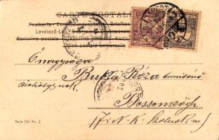 1902 Megszökött bika, magyar folklór / Hungarian folklore art postcard s: Vastagh (vágott / cut)