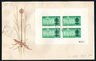 1962 Malária vágott blokk FDC-n