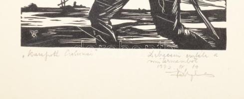 Várkonyi Károly (1910-2001): 4 db grafika. Fametszet, papír, jelzettek, közte három a művész dedikác...