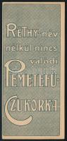 Pemetefű-czukorka, Réthy Béla Békéscsaba számolócédula, mindkét oldalán nyomtatott.