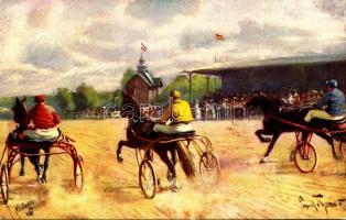 Raphael Tuck & Sons "Oilette" Serie "Trabrennen" No. 575. B. / Horse racing, horse racecourse, trotting s: Paul Thomas