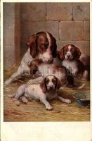 Dog with puppies. T.S.N. Serie 1544. (6 Muster) (EK)