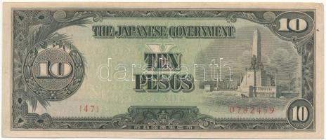 Fülöp-szigetek / Japán megszállás DN (1943) 10P T:F kis folt Philippines / Japanese Occupation ND (1943) 10 Pesos C:F small spot Krause P#111