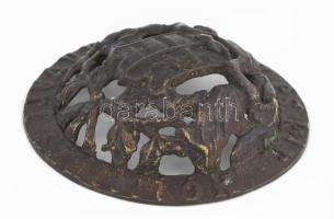 Cs. és kir. udvari szállító, réz, címeres dísz, embléma., áttört, plasztikus d: 11 cm