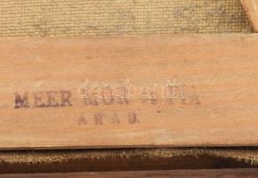 Jelzés nélkül, XX. sz. eleje: Hegyi kereszt. Olaj, vászon. Antik, dekoratív fakeretben, vakrámán Mee...