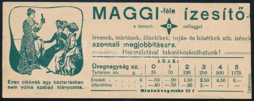 Maggi-féle ízesítő számolócédula.