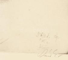 Szász Endre (1926-2003): Alvó. Rézkarc, papír, jelzett, üvegezett fakeretben, 19x29 cm