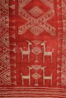 Tunéziai kézzel csomózott állatmintás kelim, cca 200x95 cm