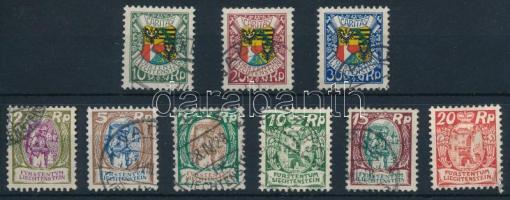 Liechtenstein 1924-1927 Mi 65-70, 75-77 (Mi EUR 130,-)