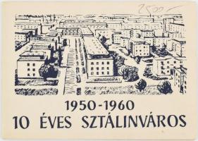 1960 10 éves Sztálinváros leporello 10 képpel