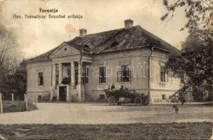 1922 Tornalja, Tornallya, Safárikovo, Tornala; Özv. Tornallyay Dezsőné úrilakja, kastély, automobil / castle, automobile (fa)