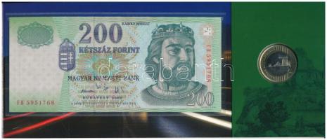 2009. 200Ft elsőnapi veret + 2006. 200Ft "FB" bankjegy "Búcsú a 200Ft-os bankjegytől&...