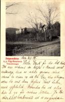 1907 Vágzsigmondháza, Zsigmondháza, Orlové (Vágbeszterce, Povazská Bystrica); Balassa (Hohenlohe) kastély. Hátoldalon a tulajdonos Hohenlohe család levele / castle. Letter of the owner on the backside (fa)