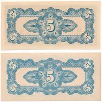 Indonézia / Holland Kelet-India/ Japán megszállás DN (1942) 5c (2xklf) eltérő típusú sorszámozással ...