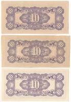 Indonézia / Holland Kelet-India/ Japán megszállás DN (1942) 10c (3xklf) eltérő típusú sorszámozással...