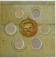 2021. 5Ft-200Ft (6xklf) forgalmi sor "A magyar címer története" dísztokban T:BU