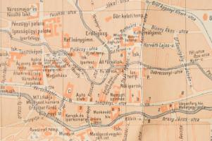 1928 Miskolc thjf. város térképe. Tervezték: Szűcs Sándor és Dr. Vigyázó János, készítette: Tóvári J...