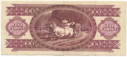 1992. 100Ft "B 826 093484" nyomdai papírráncokkal T:F erős papír Adamo F37