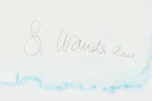 Szyksznian Wanda (1948-): Iniciale 7, 2001. Computer print, merített papír, jelzett, számozott (14/7...