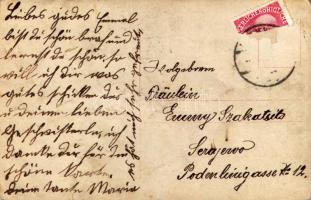 Gyerekek szánkóval / children with sled, photo (gyűrődések / creases)