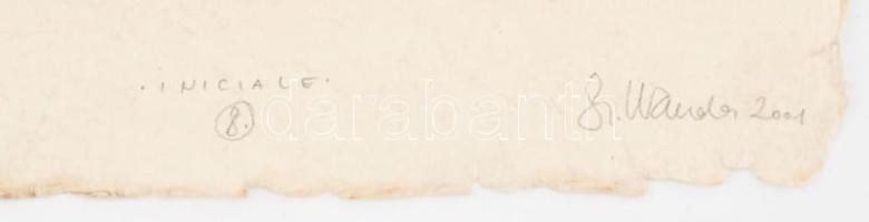 Szyksznian Wanda (1948-): Iniciale 8, 2001. Computer print, merített papír, jelzett, számozott (14/7...