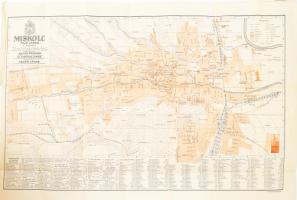 1928 Miskolc thjf. város térképe. Tervezték: Szűcs Sándor és Dr. Vigyázó János, készítette: Tóvári János. 1 : 10.000. Bp., Turistaság és Alpinizmus kiadása (M. kir. állami ny.), szép állapotban 73x45 cm