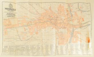 1928 Miskolc thjf. város térképe. Tervezték: Szűcs Sándor és Dr. Vigyázó János, készítette: Tóvári János. 1 : 10.000. Bp., Turistaság és Alpinizmus kiadása (M. kir. állami ny.), jó állapotban 73x45 cm
