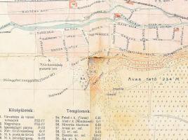 1910 Miskolc város belterületének kalauzoló térképe 1:11.765. Miskolc, Vászonra kasírozva. 405x290 m...