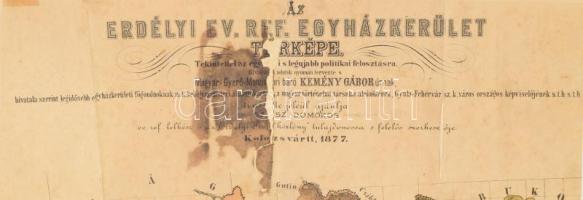 1877 Az Erdélyi ev.[angélikus] ref.[ormátus] egyházkerület térképe. . Tekintettel az egyházi s legúj...