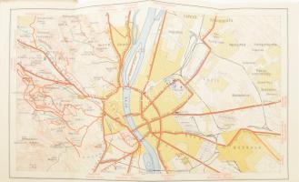 cca 1930 Budapest környékének autótérképe. Tervezte Gergely Endre. A főtérkép mellett a Budapesten k...