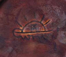 Gorka Géza (1984-1971): Barna mázas kanna, Zsolnay korszak, 1950 körül. Mázas kerámia, jelzett, kis ...