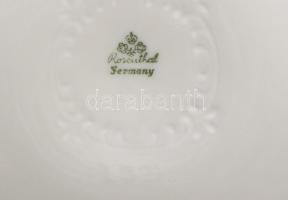 Rosenthal art deco váza. 1928 körül. Narancssárga mázzal fedett talpát kürtszerű vázatestével aranyo...