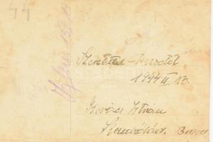 1944 Magyarok német rendőr egyenruhában Iglauban (Csehország) dedikált 2 db fotó vegyes állapotban