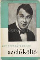 Kosztolányi Dezső: Az élő költő. Szemelvények műveiből, életrajza, méltatása. (Bp.), 1936, Kosztolányi Dezső Emlékbizottság (Révai-ny.), 45+(3) p. Első kiadás. Kiadói papírkötés, kissé szakadt, kissé kopott borítóval, javított gerinccel.