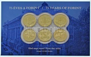 2021. 5Ft Cu-Ni-Zn 75 éves a Forint első napi veret (6xklf) sorszámozott emléklapon 02983 T:UNC