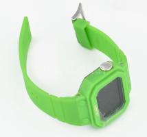 Levis zöld digitális karóra, műanyag szíjjal, kijelző 22x30 mm