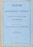 Statistik des Auswärtigen Handels des Österreichisch-Ungarischen Zollgebiets im Jahre 1906. Verfasst und Herausgegeben vom Handelsstatistischen Amte im K. K. Handelsministerium. III. Band: Hauptergebnisse. Wien, 1908, Der Kaiserlich-Königlichen Hof- und Staatsdruckerei, VI+2+85+1 p. Német nyelven. Átkötött egészvászon-kötés, bekötött papírborítókkal, régi könyvtári címkével és bélyegzésekkel, az elülső papírborítón és a címlapon kis szakadással.