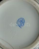 Nagyméretű öblös Herendi porcelán váza hajszálrepedéssel, virág mintákkal és 25cm-es magassággal