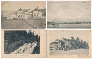 Omsk - 6 db régi orosz város képeslap, közte egy Szibéria / 6 pre-1945 Russian town-view postcards, including 1 Siberia