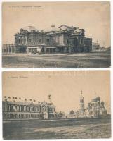 Omsk - 6 db régi orosz város képeslap, közte egy Szibéria / 6 pre-1945 Russian town-view postcards, ...