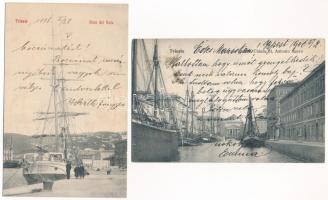 Trieste, Trieszt, Trst; - 9 db régi olasz város képeslap / 9 pre-1945 Italian town-view postcards