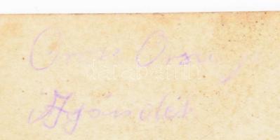 cca 1942 Horthy híd Oroszországban a magyar katonák, utászok által építve, magyar táblával és zászló...