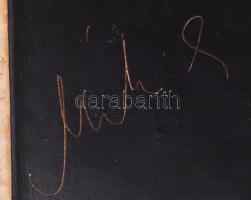 Mihály Béla: Vulkánmázas hamuzó és kisváza. Jelzett, 13x13 cm, m: 6 cm, kopással