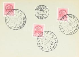 1940 8 db Erdélyi visszatért bélyegzéses levelezőlap